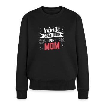 Infinite gratitude for mom - Women's Premium Organic Jumper - black - Front - Julia (174cm)