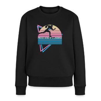 Football Lineman Retro - Frauen Premium Bio Pullover - Schwarz - Vorne - Julia (174cm)