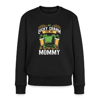 Good luck charm, call me mom - Women's Premium Organic Jumper - black - Front - Julia (174cm)