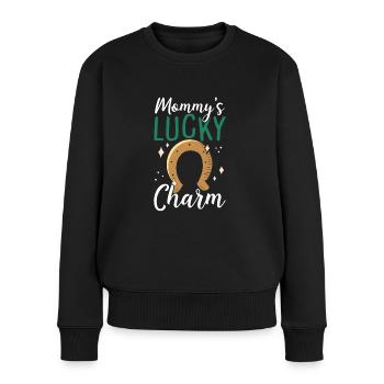 Maman Lucky Charm - Pull Premium bio Femme - noir - Devant - Julia (174cm)