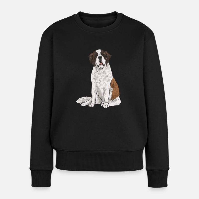 Bernhardiner St. Bernhardshund Hund - Frauen Premium Bio Pullover - Schwarz