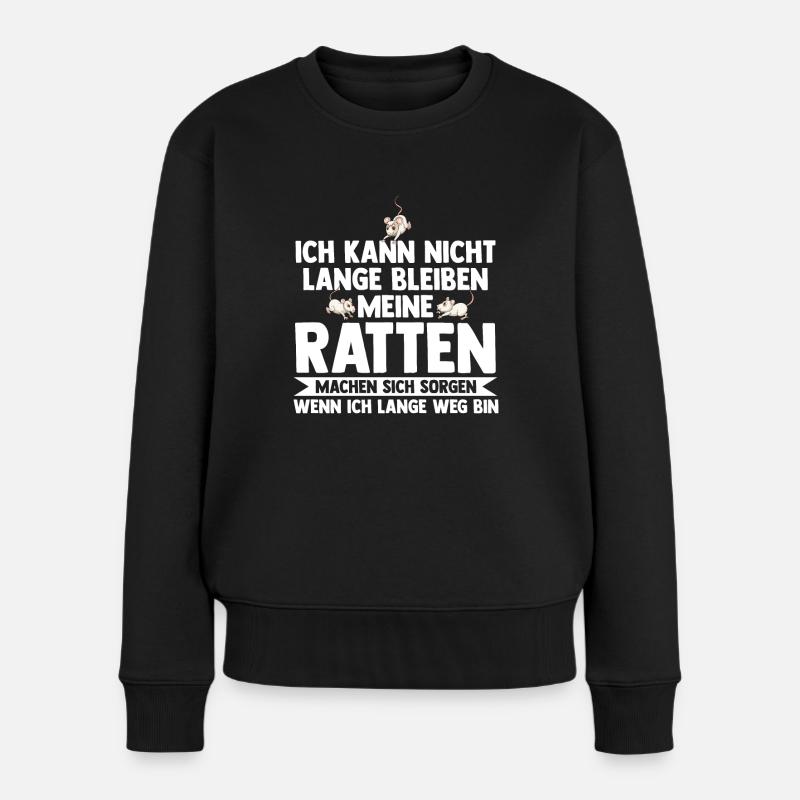 Nagetier Ratte Ratten - Frauen Premium Bio Pullover - Schwarz