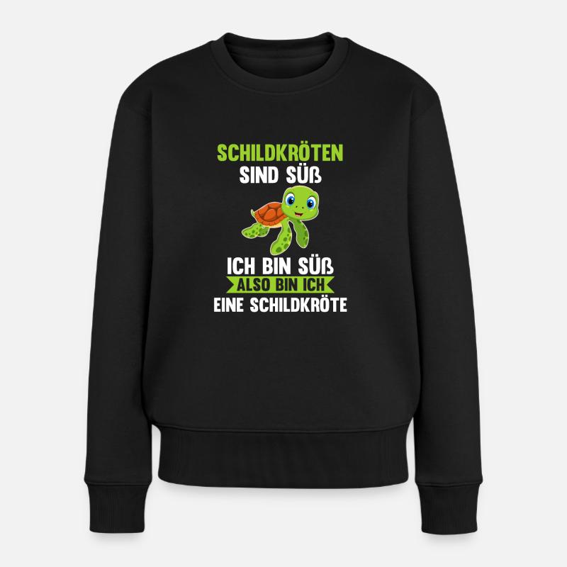 Schildkröte Schildkröten - Frauen Premium Bio Pullover - Schwarz