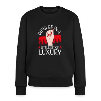 Un peu de luxe - Pull Premium bio Femme - noir - Devant - Julia (174cm)