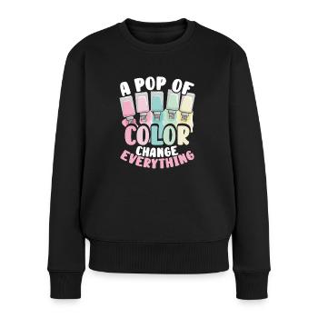 A splash of color changes everything - Women's Premium Organic Jumper - black - Front - Julia (174cm)