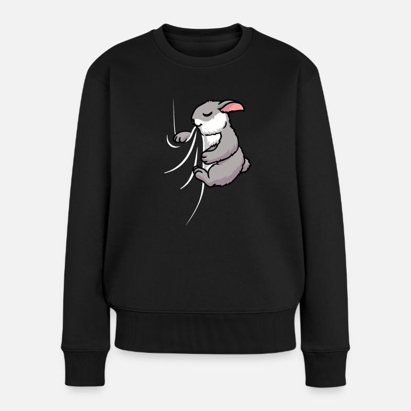 Biting Rabbit - Frauen Premium Bio Pullover - Schwarz