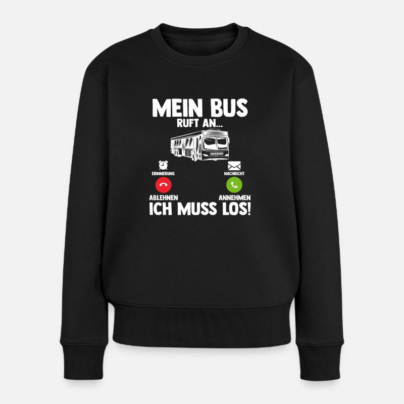 Bus Busfahrer - Frauen Premium Bio Pullover - Schwarz