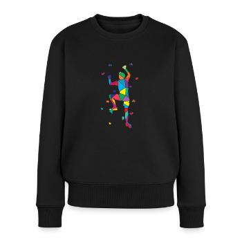 Low Poly Mountaineer Polygon Mur Escalade - Pull Premium bio Femme - noir - Devant - Julia (174cm)