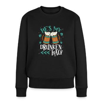 C’est ma moitié ivre - Pull Premium bio Femme - noir - Devant - Julia (174cm)