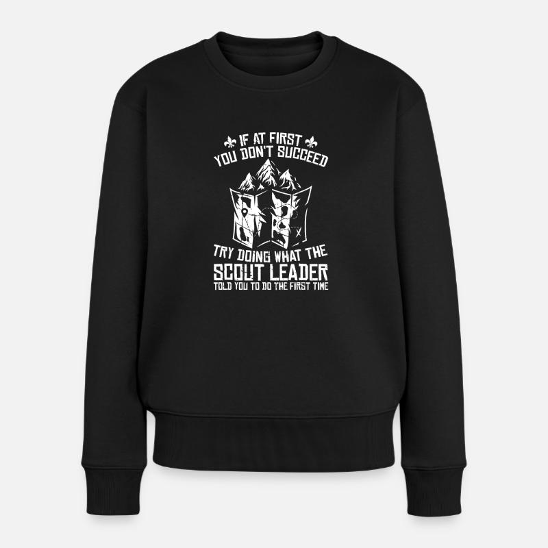Pfadfinder - Frauen Premium Bio Pullover - Schwarz