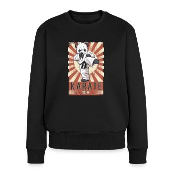Karate - Frauen Premium Bio Pullover - Schwarz - Vorne - Julia (174cm)
