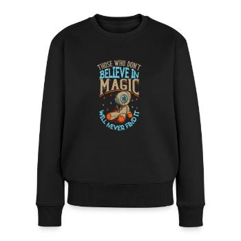 Hexe Okkult Gothic Dunkel Satanisch Unheilige - Frauen Premium Bio Pullover - Schwarz - Vorne - Julia (174cm)