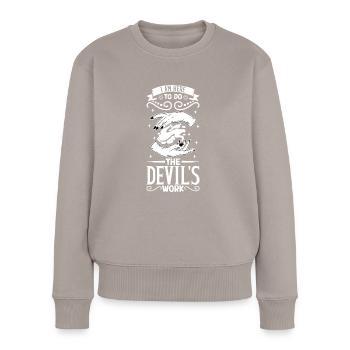 Hexe Okkult Gothic Dunkel Satanisch Unheilige - Frauen Premium Bio Pullover - Taupe - Vorne - Julia (174cm)