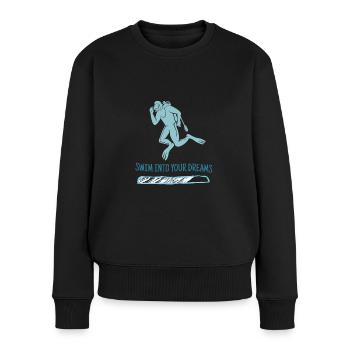 Swim Into Your Dreams Retro Diver Designs Present - Women's Premium Organic Jumper - black - Front - Julia (174cm)