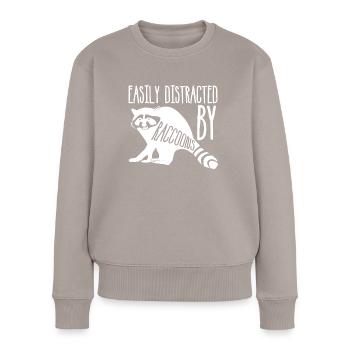 Ratons laveurs - Pull Premium bio Femme - taupe - Devant - Julia (174cm)