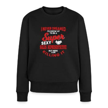 Great sales representative outfit - Women's Premium Organic Jumper - black - Front - Julia (174cm)