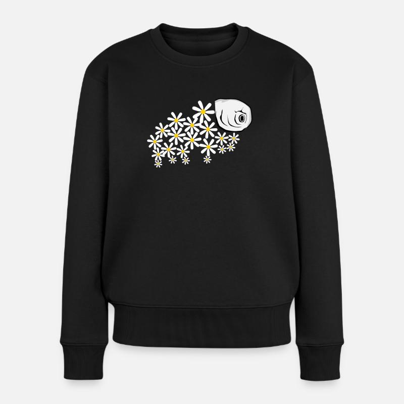 Bärtierchen Tardigrade Blüten - Frauen Premium Bio Pullover - Schwarz