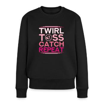 Color Guard Color Guardian Twil Toss Catch Repeat - Women's Premium Organic Jumper - black - Front - Julia (174cm)