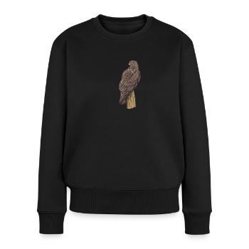 Buzzard I Bird of Prey Buzzard Motif for - Women's Premium Organic Jumper - black - Front - Julia (174cm)
