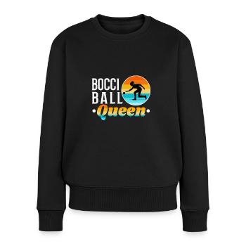 Bocce Ball Queen - Frauen Premium Bio Pullover - Schwarz - Vorne - Julia (174cm)