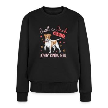 Jack Russell Terrier - Frauen Premium Bio Pullover - Schwarz - Vorne - Julia (174cm)
