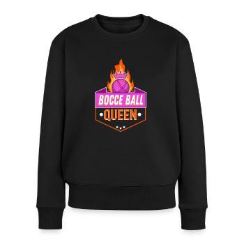 Bocce Ball Queen - Frauen Premium Bio Pullover - Schwarz - Vorne - Julia (174cm)