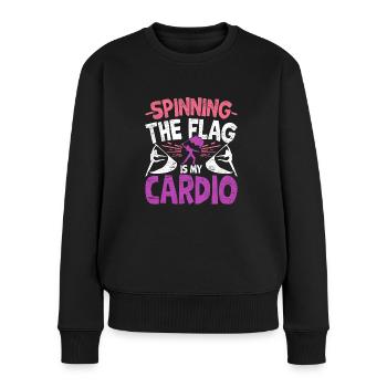 Color Guard Spin The Flag Is My Cardio - Women's Premium Organic Jumper - black - Front - Julia (174cm)