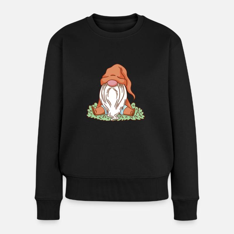 Gartenzwerge Gnome Lover Funny Gnome Gardening - Frauen Premium Bio Pullover - Schwarz