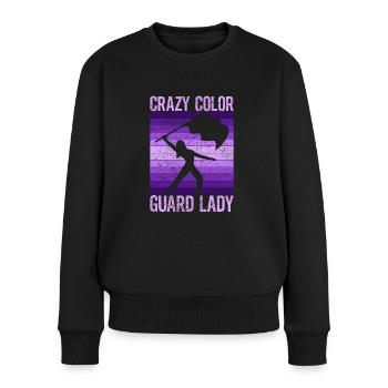 Crazy Color Guard Lady Colorguard Farbwächter - Frauen Premium Bio Pullover - Schwarz - Vorne - Julia (174cm)