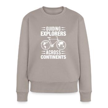 Tourguide Reiseführer Entdecker Guide - Frauen Premium Bio Pullover - Taupe - Vorne - Julia (174cm)