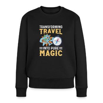 Transform journeys into pure magic compass world - Women's Premium Organic Jumper - black - Front - Julia (174cm)