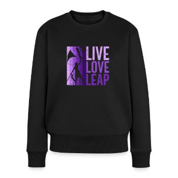Color Guard Farbwächterin Live Love Leap - Frauen Premium Bio Pullover - Schwarz - Vorne - Julia (174cm)