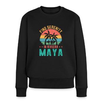 Sérénité à Riviera Maya Mexico Beach - Pull Premium bio Femme - noir - Devant - Julia (174cm)