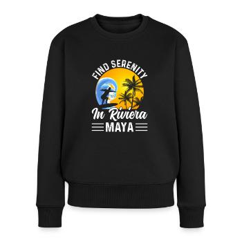 Sérénité à Riviera Maya Mexico Beach - Pull Premium bio Femme - noir - Devant - Julia (174cm)