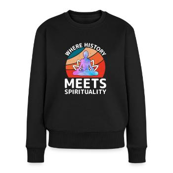 Geschichte trifft Spiritualität Tulum Tribe Mexiko - Frauen Premium Bio Pullover - Schwarz - Vorne - Julia (174cm)