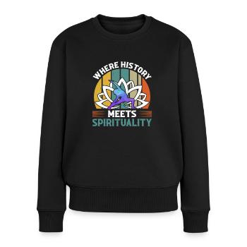 Geschichte trifft Spiritualität Tulum Tribe Mexiko - Frauen Premium Bio Pullover - Schwarz - Vorne - Julia (174cm)