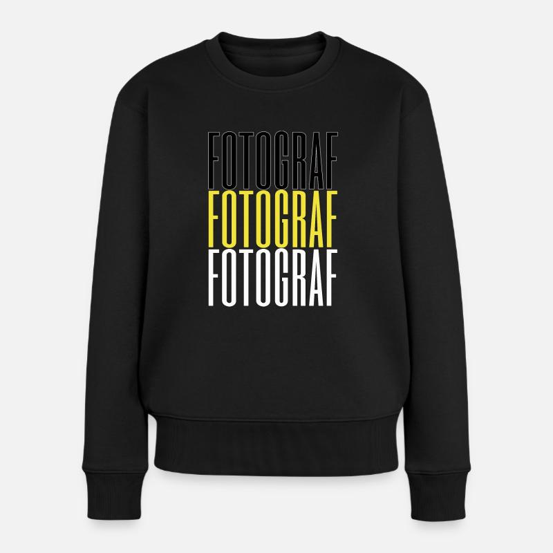 Photograph - Frauen Premium Bio Pullover - Schwarz