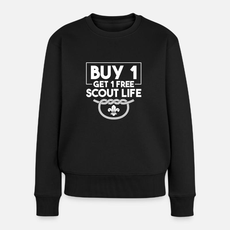 Pfadfinder Lustig - Frauen Premium Bio Pullover - Schwarz
