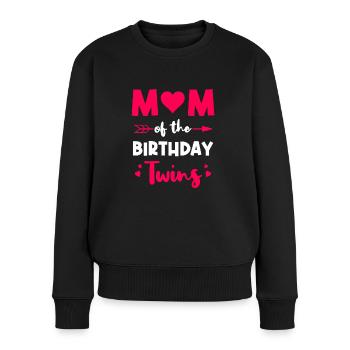 Mom of birthday twins - Women's Premium Organic Jumper - black - Front - Julia (174cm)