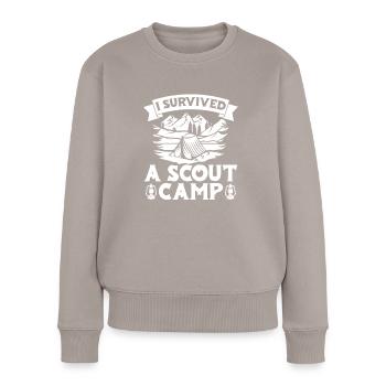 Pfadfinder Witzig - Frauen Premium Bio Pullover - Taupe - Vorne - Julia (174cm)