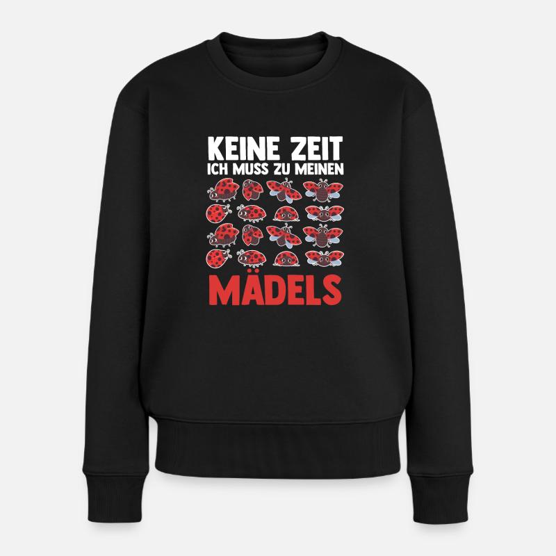 Marienkäfer - Frauen Premium Bio Pullover - Schwarz