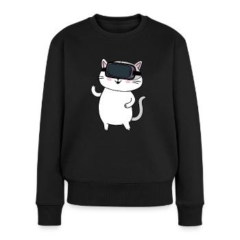 Virtual Reality VR Geschenk - Frauen Premium Bio Pullover - Schwarz - Vorne - Julia (174cm)