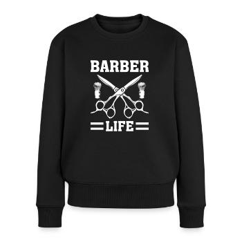 Barbier Life Coiffeur Coupe de cheveux - Pull Premium bio Femme - noir - Devant - Julia (174cm)