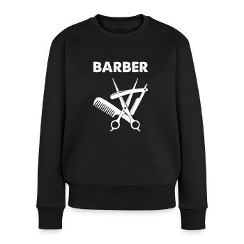 Barbier Barbier Coiffeur Coiffeur Coiffeur Coupe de cheveux - Pull Premium bio Femme - noir - Devant - Julia (174cm)
