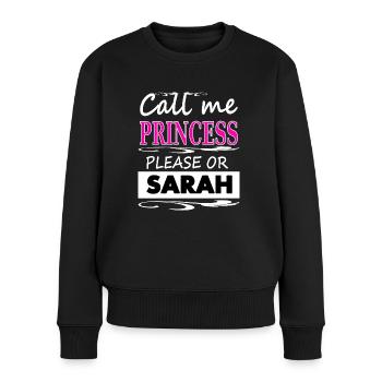 Ich heiße Sarah ich bin Sarah Mädchen Geschenkidee - Frauen Premium Bio Pullover - Schwarz - Vorne - Julia (174cm)