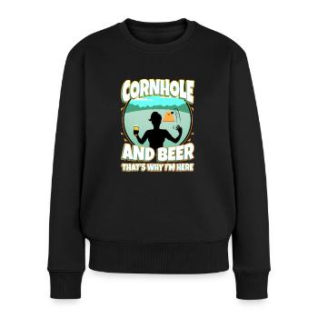 Cornhole and beer that's why im here - Women's Premium Organic Jumper - black - Front - Julia (174cm)