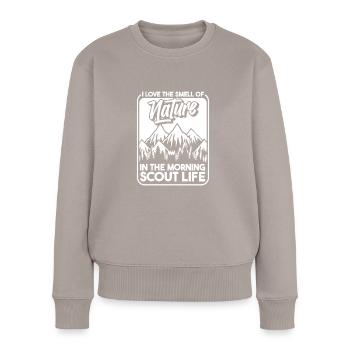 Pfadfinder - Frauen Premium Bio Pullover - Taupe - Vorne - Julia (174cm)