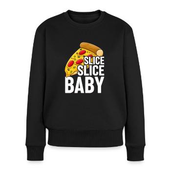 pizza pizza tranche de fromage pizza pizza pizza lover - Pull Premium bio Femme - noir - Devant - Julia (174cm)