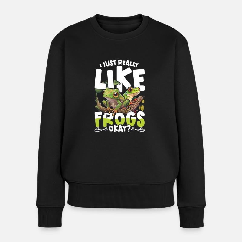 Grenouille J’aime vraiment les grenouilles d’accord? - Pull Premium bio Femme - noir