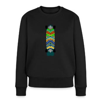 Longboarder Longboarding Longboard - Frauen Premium Bio Pullover - Schwarz - Vorne - Julia (174cm)